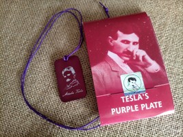  Nikola Tesla Purple plate necklace 5 X 3 cm Original - $24.99