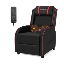 Massage Gaming Chair Recliner with Adjustable Footrest and Back w/ Red A... - €173,31 EUR