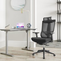 Excustive office chair with headrest and 2D armrest, chase back function - $250.14