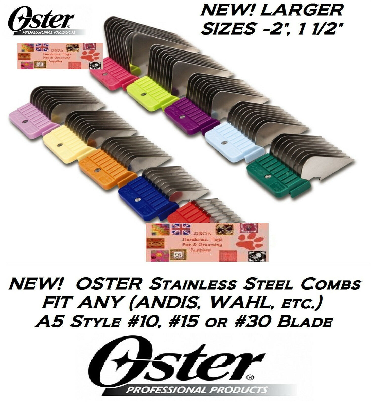 OSTER STAINLESS STEEL Attachment Guard Blade COMB*Fit A6 A5,Most Andis C... - $2.99+