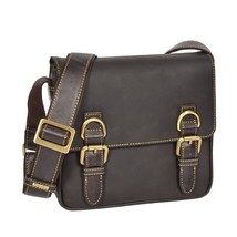 DR393 Satchel Style Leather Flight Bag Brown - £55.38 GBP