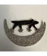 Vintage Crescent Moon Celestial Dog Brooch Signed Lela 2.25” - $457.96 MXN