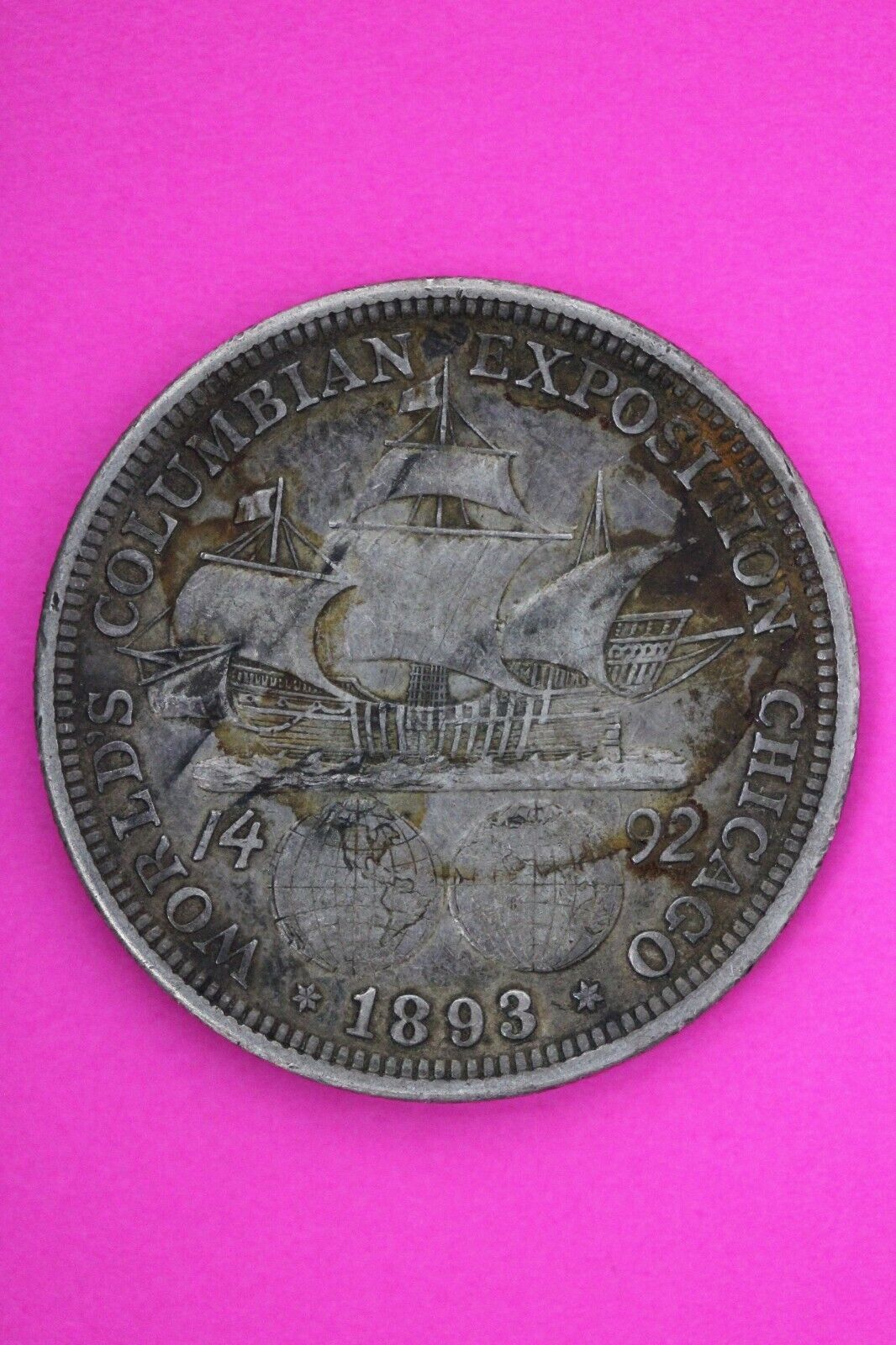 1893 Columbian Chicago Worlds Exposition Commemorative Silver Half Dolla... - £18.62 GBP