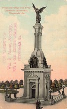 Fitzgerald Georgia ~ Proposed Blu Grigio Guerra Civile Monumento ~1913 - £42.86 GBP