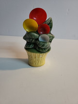 Vintage McCoy Ceramic Mini Wall Pocket Measuring Spoon Holder Flower Pot - $12.99