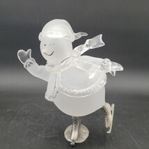 House of Lloyd Frosted Acrylic Snowmen Ice Skating Christmas Holiday Fig... - $11.87