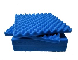 6 Pk Blue Egg Crate Acoustic Foam Tile Panel Wall Tile Soundproofing 12X12X1.5 - £18.05 GBP