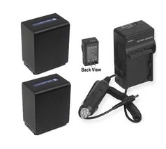 Two 2 4500mAh Battery Batteries + Charger for Sony NP-FH100 NPFH100 - £63.72 GBP