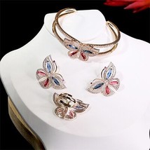 E Fashionable Butterfly Jewelry High Quality Cubic Zirconia Women Engagement Din - £91.91 GBP