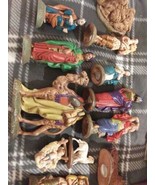 Atlantic Mold 17 Piece Christmas Nativity Set Haind Painted Ceramic  - $92.57