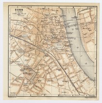 1925 ORIGINAL VINTAGE MAP OF BONN / NORTH RHINELAND-WESTPHALIA GERMANY - $21.44