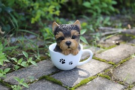 Pet Pals-Teacup Yorkshire Terrier Puppy--Garden Statue,  Home Decor - £26.36 GBP