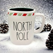 Rae Dunn North Pole Coffee Mug w/ Red &amp; Green Trim Ceramic NEW - £16.07 GBP