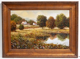 Sans Titre Paysage Encadré Huile Peinture Signée Alson - £803.28 GBP