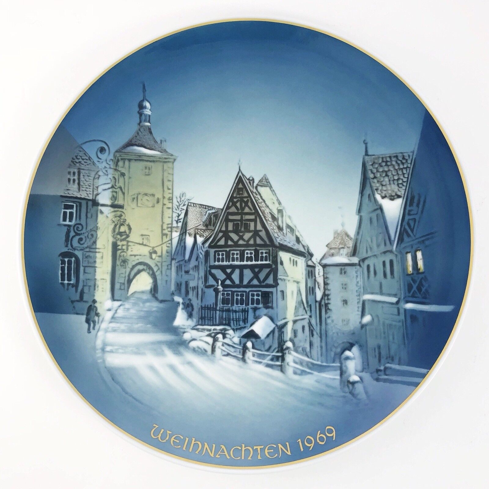 Vintage 1969 Rosenthal Christmas Plate Weihnachten George Kuspert Rothenburg - $29.44