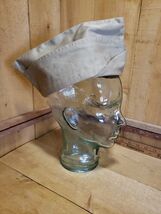 VINTAGE WWII COTTON KHAKI ARMY GARRISON HAT - $50.81