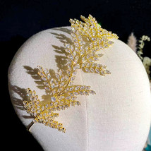 Fashion Bride Headband Crystal Leaf Hair Band, Bridal Crown Tiaras ,Hair Accesso - £81.10 GBP
