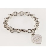 Tiffany &amp; Co. Sterling Silver &quot;Return to&quot; Heart Tag Charm Bracelet 7.25&quot; - £254.00 GBP