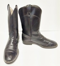 Laredo Roper Western Cowboy Boots Leather Pull On 71389 Youth Black Size... - $33.95