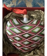 Waterford Holiday Heirlooms Plaid Heart Christmas Ornament Glass New In box - £97.80 GBP