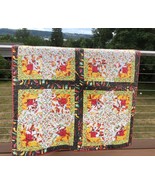 Handmade Quilt RED HOT CHILI PEPPERS Machine Quilted 39 x 39 Soft Faded ... - £15.79 GBP