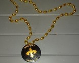 SAINTS BLACK &amp; GOLD &quot;FLEUR-de-LIS - WHO DAT&quot; MARDI GRAS BEAD NEW ORLEANS - $5.00