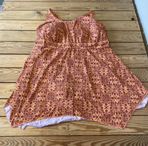 D&amp;Co Beach NWOT Women’s Handkerchief hem Scoop Neck swim dress size 24W Coral AJ - £21.73 GBP