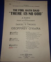 Vintage the Fool Hath Said There Is No God Sheet Music 1930 - £3.17 GBP