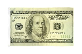 Hundred Dollar Bill Flag Money Banner 100 Party Pennant 3x5 Indoor Outdo... - $13.99