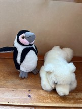 Lot of Aurora Small White Plush Polar Bear Cub &amp; Adventure Planet Penguin Stuffe - £7.49 GBP
