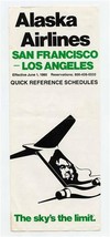 Alaska Airlines San Francisco Los Angeles Quick Reference Schedule June ... - $11.88