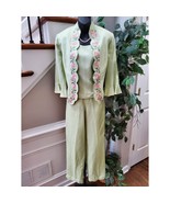 Coldwater Creek Women&#39;s Green Single Breasted Blazer, Top &amp; Pant 3 Pcs S... - $74.71 CAD