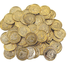 144 pc - Plastic Gold Coins - #WS39/525 - £6.40 GBP
