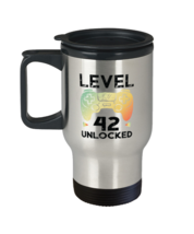 42nd Birthday Boy Gamer Gifts Level 42 Unlocked Gamer Gaming Travel Mug Gift  - £19.94 GBP