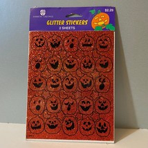 Vintage American Greetings Glitter Pumpkins Halloween Stickers - £12.71 GBP