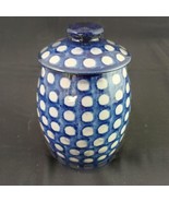 German Pottery Jar with Lid 4&quot; Blue Eyes - $304.10 MXN
