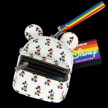 Disney Parks Loungefly Mickey Minnie Mouse Rainbow Pride Mini Backpack Wristlet - £46.70 GBP