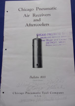 Vintage Chicago Pneumatic Air Receiver &amp; Aftercoolers Bulletin 800 1924 - $9.99