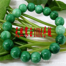 Beautiful Stretchy 18 10mm Green Jade Beaded Amulet Mala Bracelet -6&quot; - $8.96
