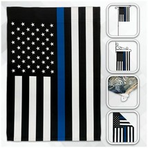 USA THIN BLUE LINE POLICE Garden Flag 12X18in Garden Flag POLE SLEEVE Fl... - $15.99