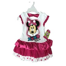 DISNEY COTTON/SATIN DRESS 2T-4T (4T, MINNIE PINK) - £11.74 GBP