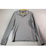 Ben Sherman Polo Shirt Men Small Gray Knit Cotton Long Raglan Sleeve Log... - £13.72 GBP
