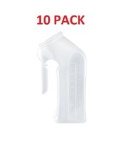 10 PACK - Male Urinal with Lid 32 oz. 1 qt. 1000cc, Travel, bedside Pee Bottle - £15.77 GBP