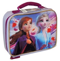 Disney Frozen Ii Anna &amp; Elsa BPA&amp;Lead-Safe Insulated Lunch Bag Tote Box Nwt - £11.11 GBP