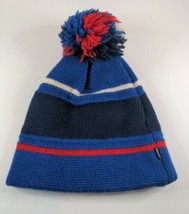 Vintage Wool Hat Beanie Pom Pom Striped by Smiley Sparks Nevada USA - £15.79 GBP