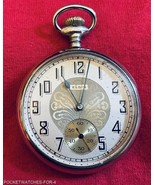Circa 1942 ELGIN SIZE 16s POCKET WATCH ART NOUVEAU DIAL OPEN FACE CASE R... - $319.33 CAD