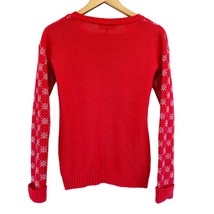 I&#39;m In Love With Derek Womens S Nerdy Reindeer Christmas Sweater Sequin Red  - £14.66 GBP