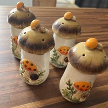 Merry Mushroom Spice Jars Set of 4 1970s Used Vintage Sears - $917.83 MXN