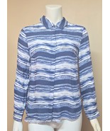 SOFT SURROUNDINGS Palm Coast Painterly Blue Shirt SIZE PS NEW Retail $99 - $41.45 CAD