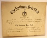 Vintage National Beta Club Certificate from 1947  - £10.27 GBP